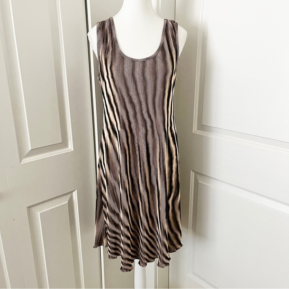 Sleeveless Textured Stretch Jersey Boho Sheath Dress – Resort Chic, Size M